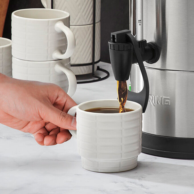 Coffee urn with steaming cup of coffee | Waring