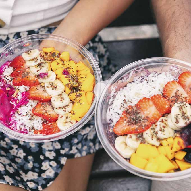 Two smoothie bowls
