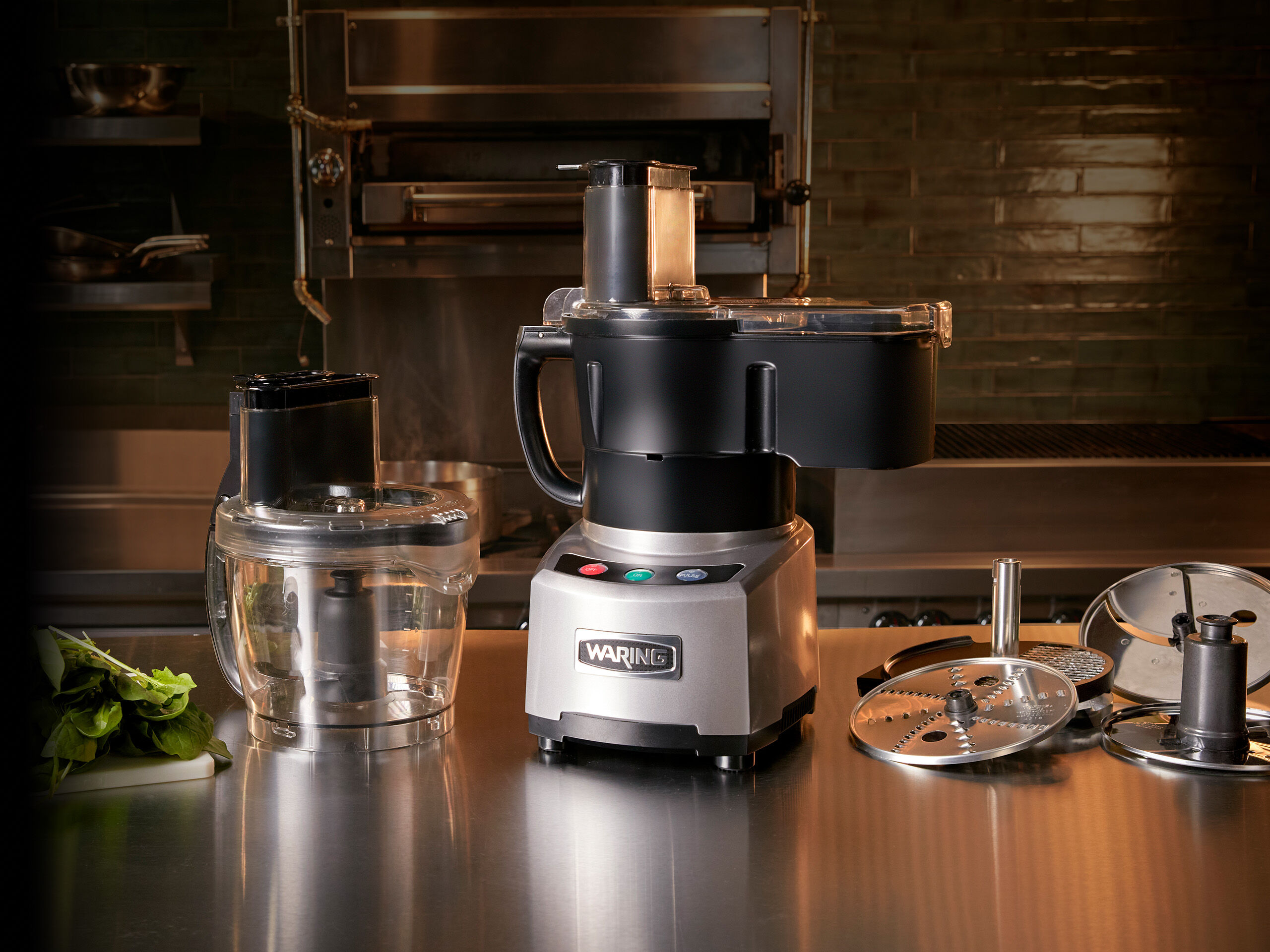 Food processor with attachments | Waring