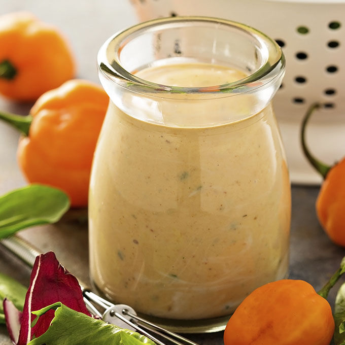 Salad dressing in jar