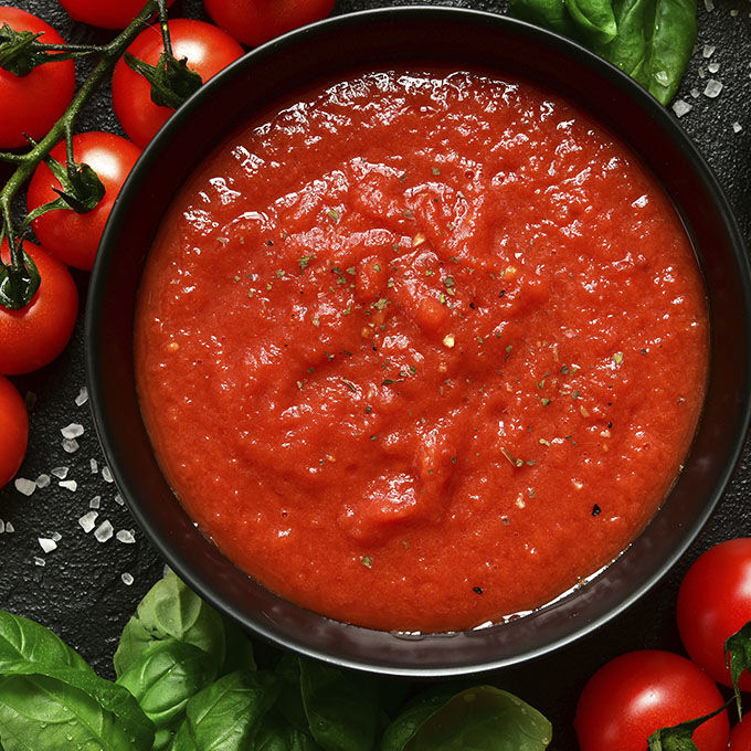 Red sauce in bowl