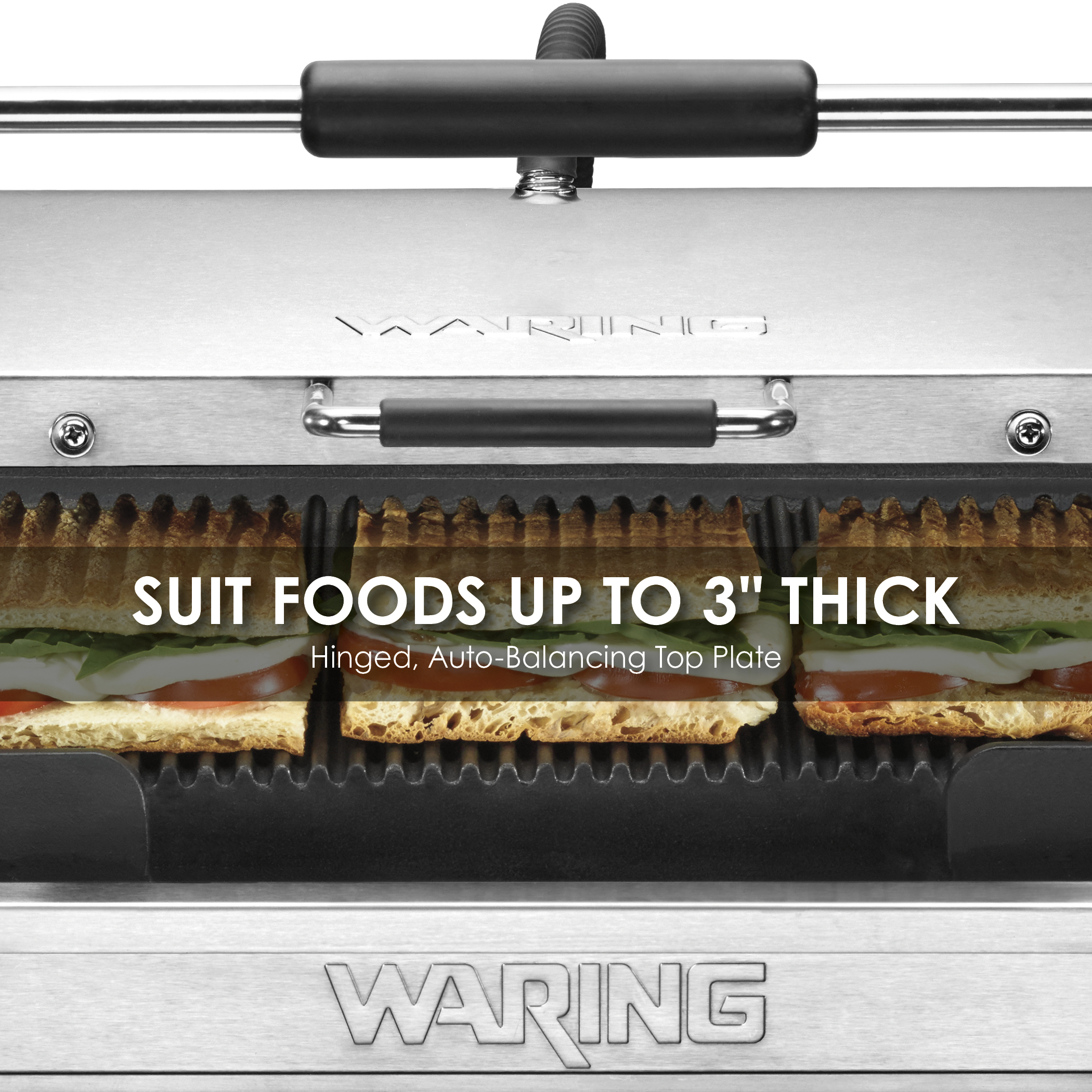 Ribbed Panini Grill with Timer, 14.5" x 11", 208 Volt