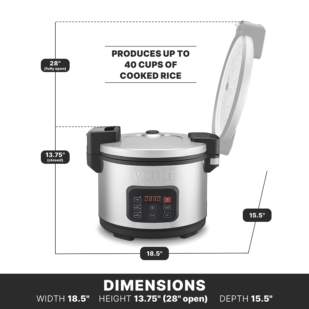 40 Cup (20 Cup Raw) Commercial Rice/Multi-Cooker & Warmer