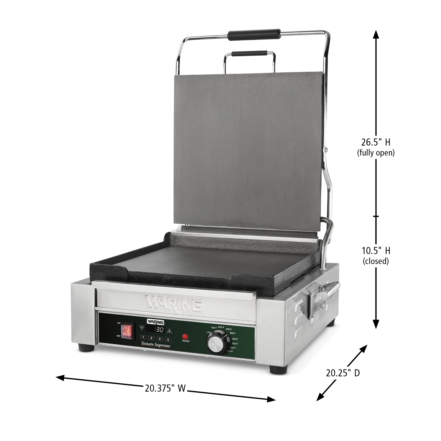 Flat Panini Grill with Programmable Timer, 14" x 14" image number 0