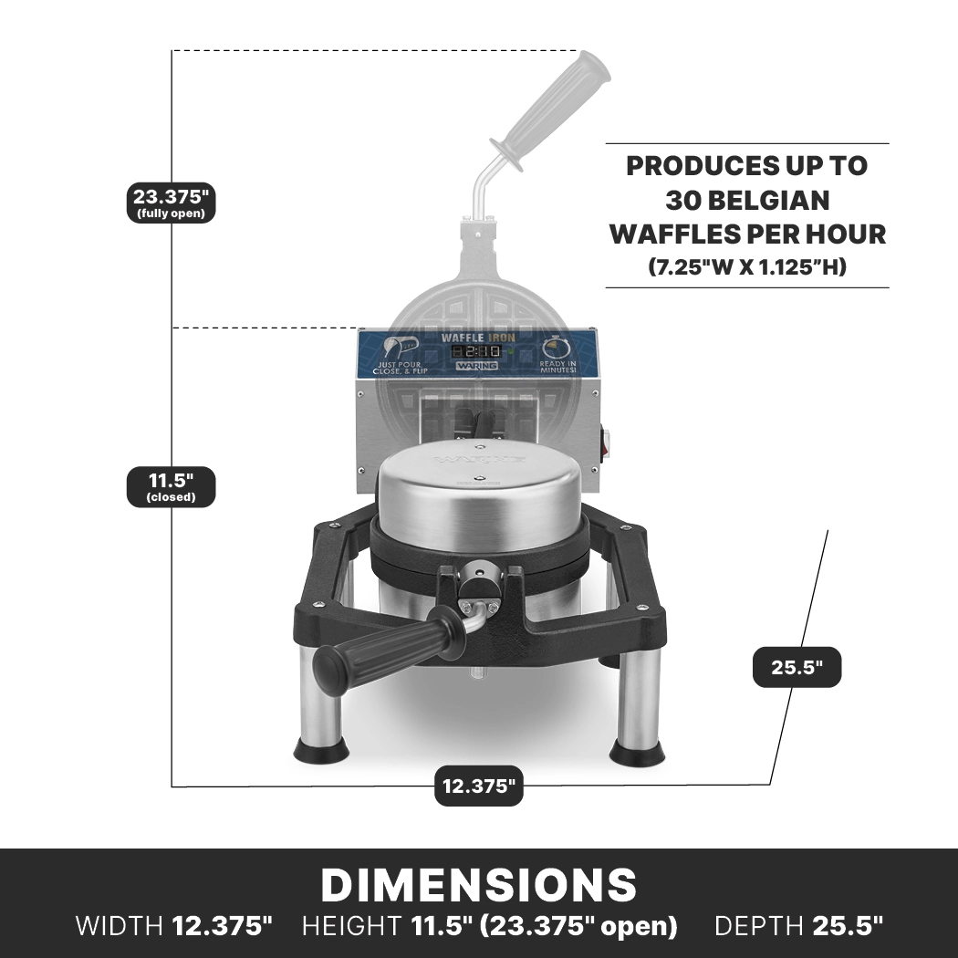 Heavy-Duty Cast-Iron Belgian Waffle Maker