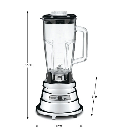 Basic 1/2 HP Chrome Bar Blender with 48 oz BPA-Free Copolyester Container – Made in the USA* image number 0