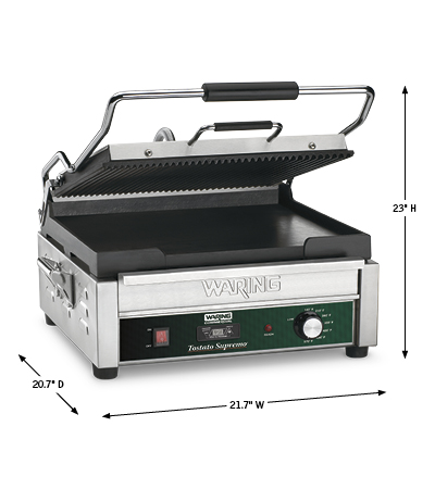 Ribbed and Flat Panini Grill with Timer, 14.5" x 11" image number 0