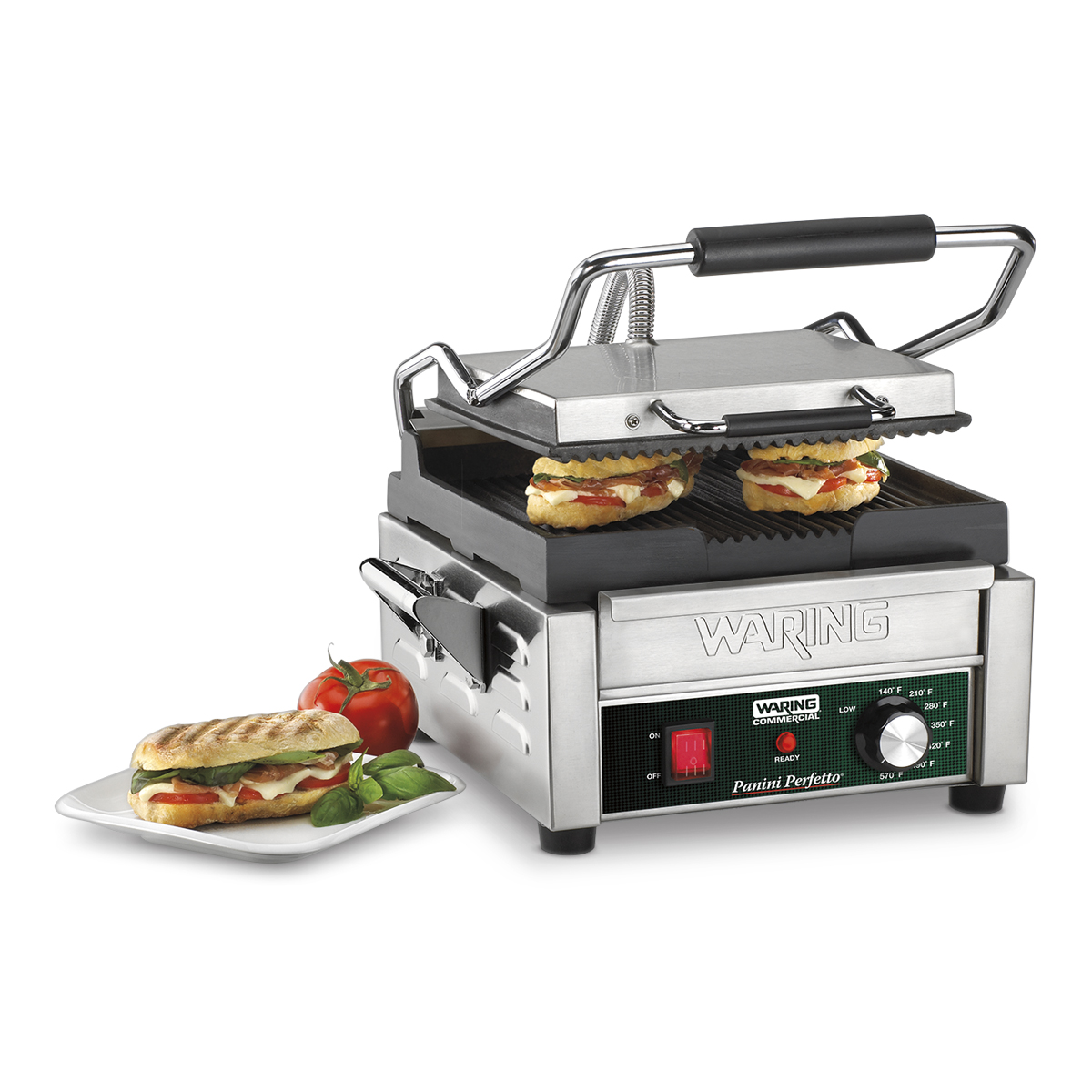 Ribbed Panini Grill, 9.75" x 9.25", 208 Volt