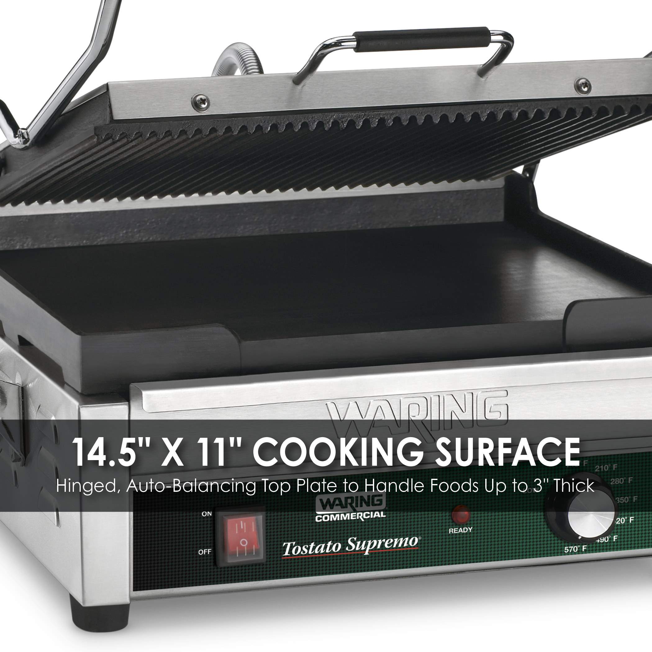 Large Italian-Style Panini Grill – 120V | Waring