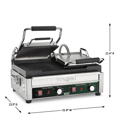 Double Italian-Style Flat Grill with Timer - 240V | Waring