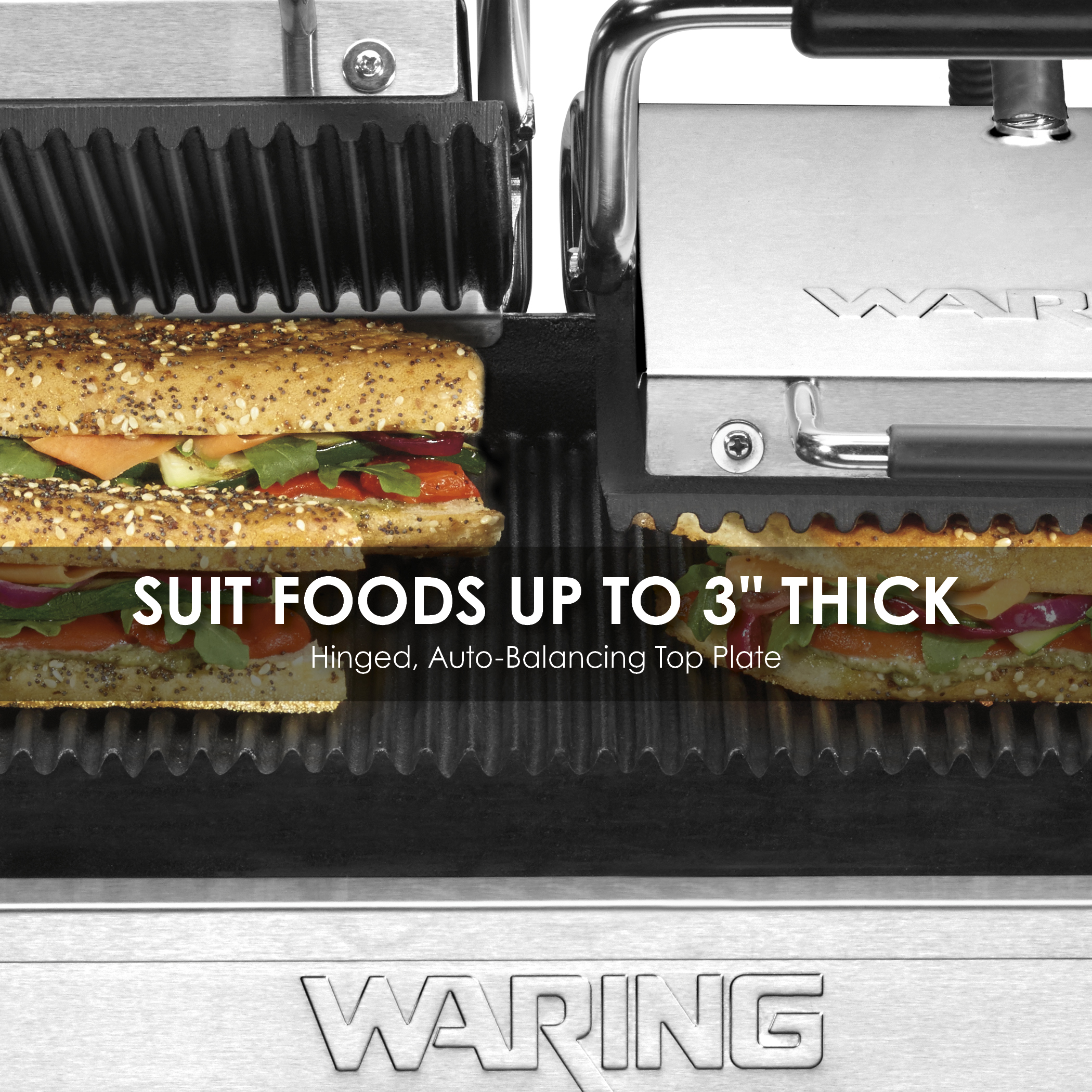 Double Ribbed Panini Grill, 17" x 9.5"