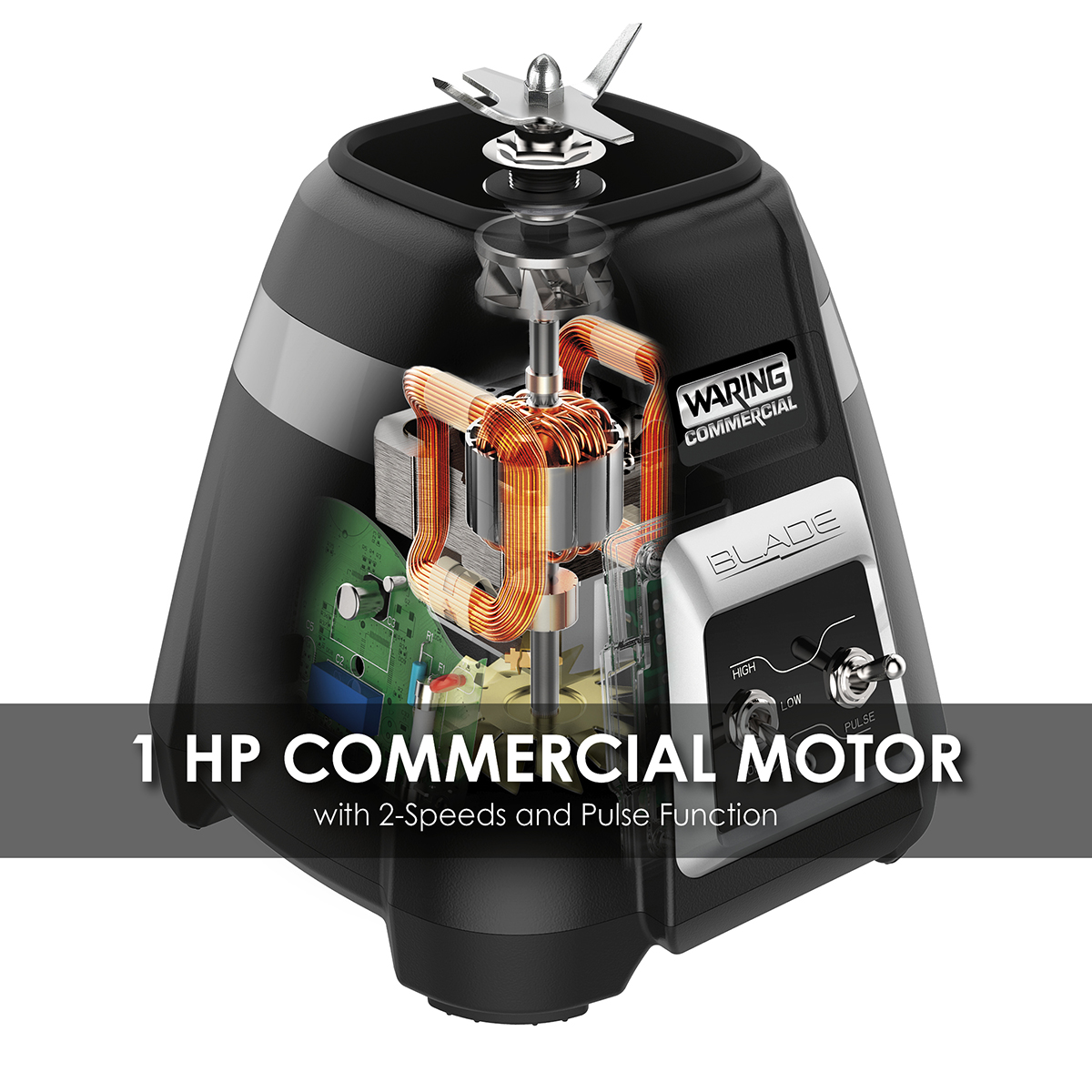 Blade Blender with Toggle Switch and Stainless Steel Container