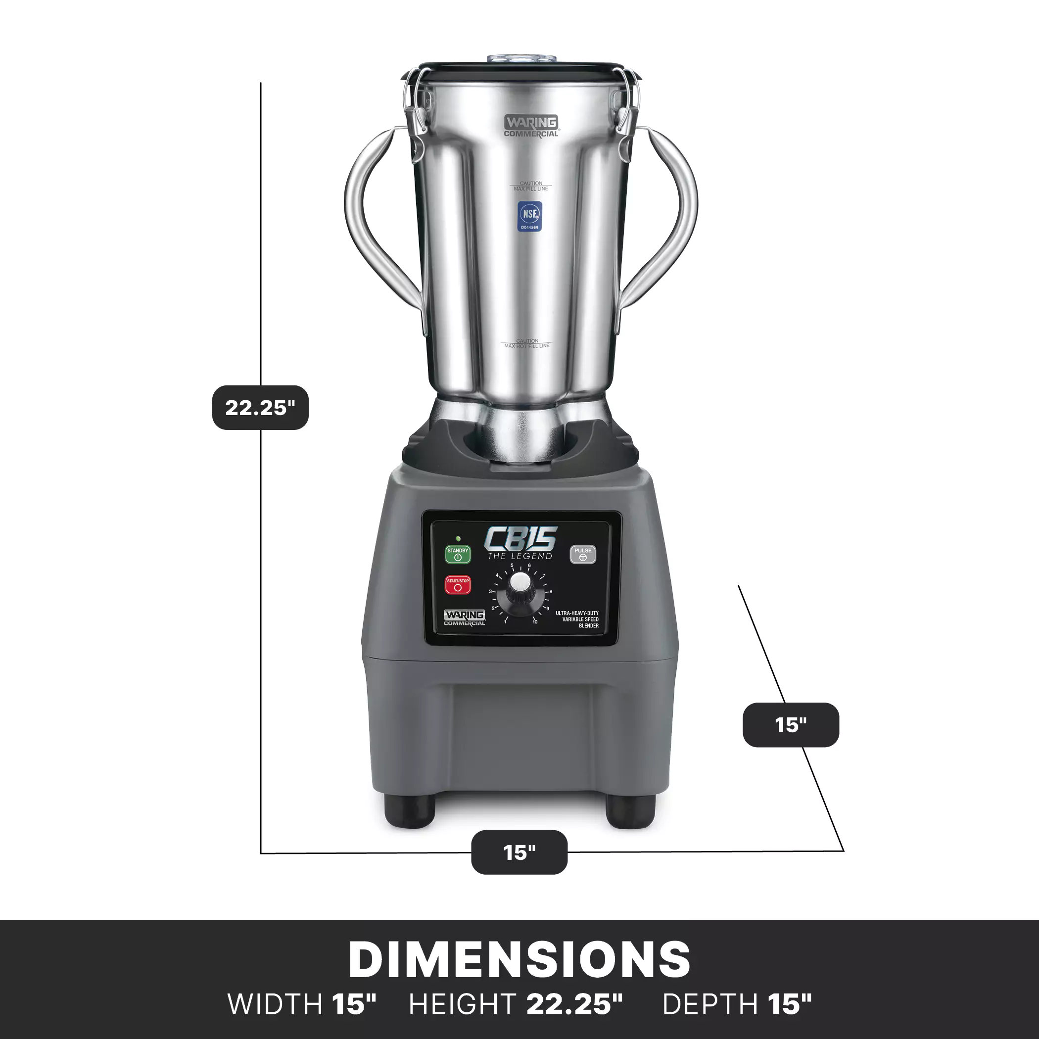 1-GL Food Blender |Variable-Speed, 3.75 HP | Waring