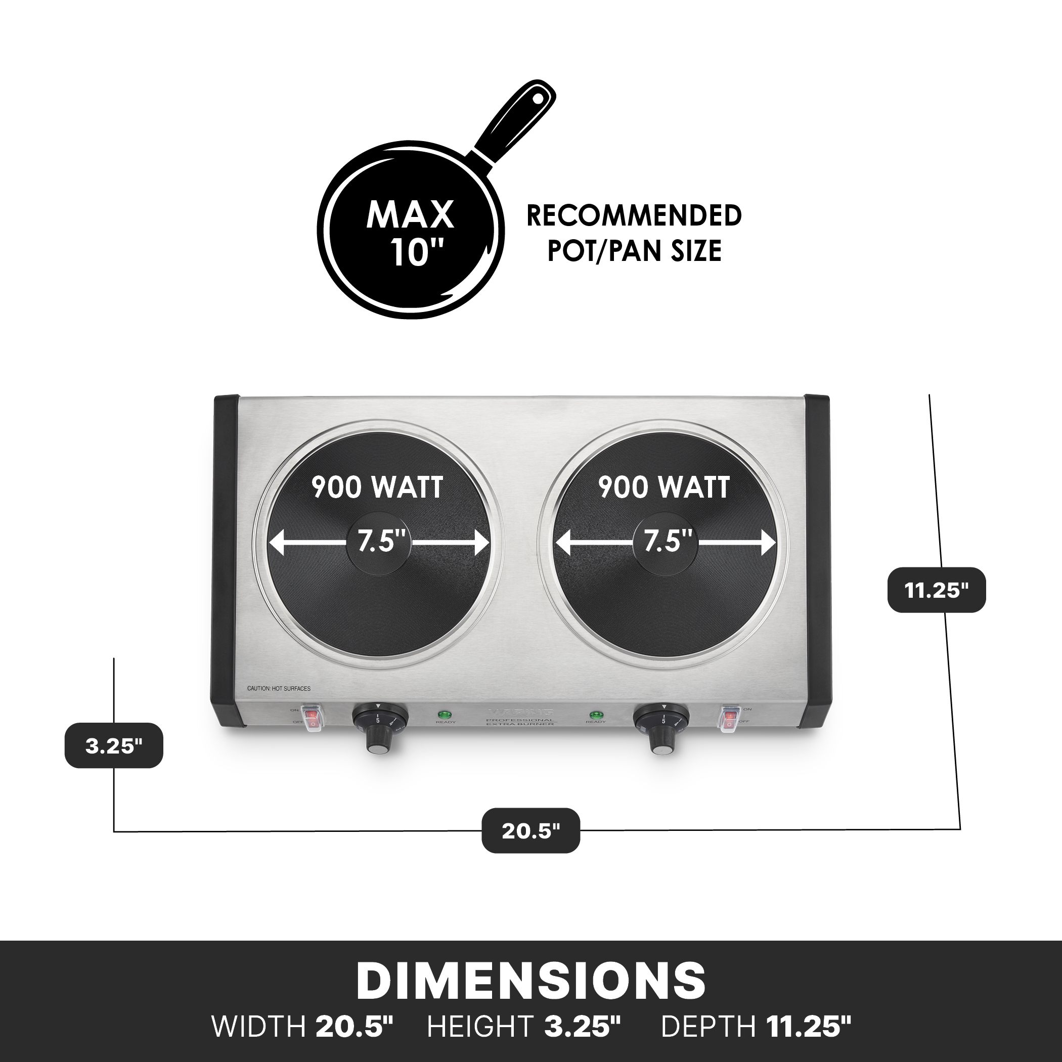 Commercial Cast-Iron Double Burner
