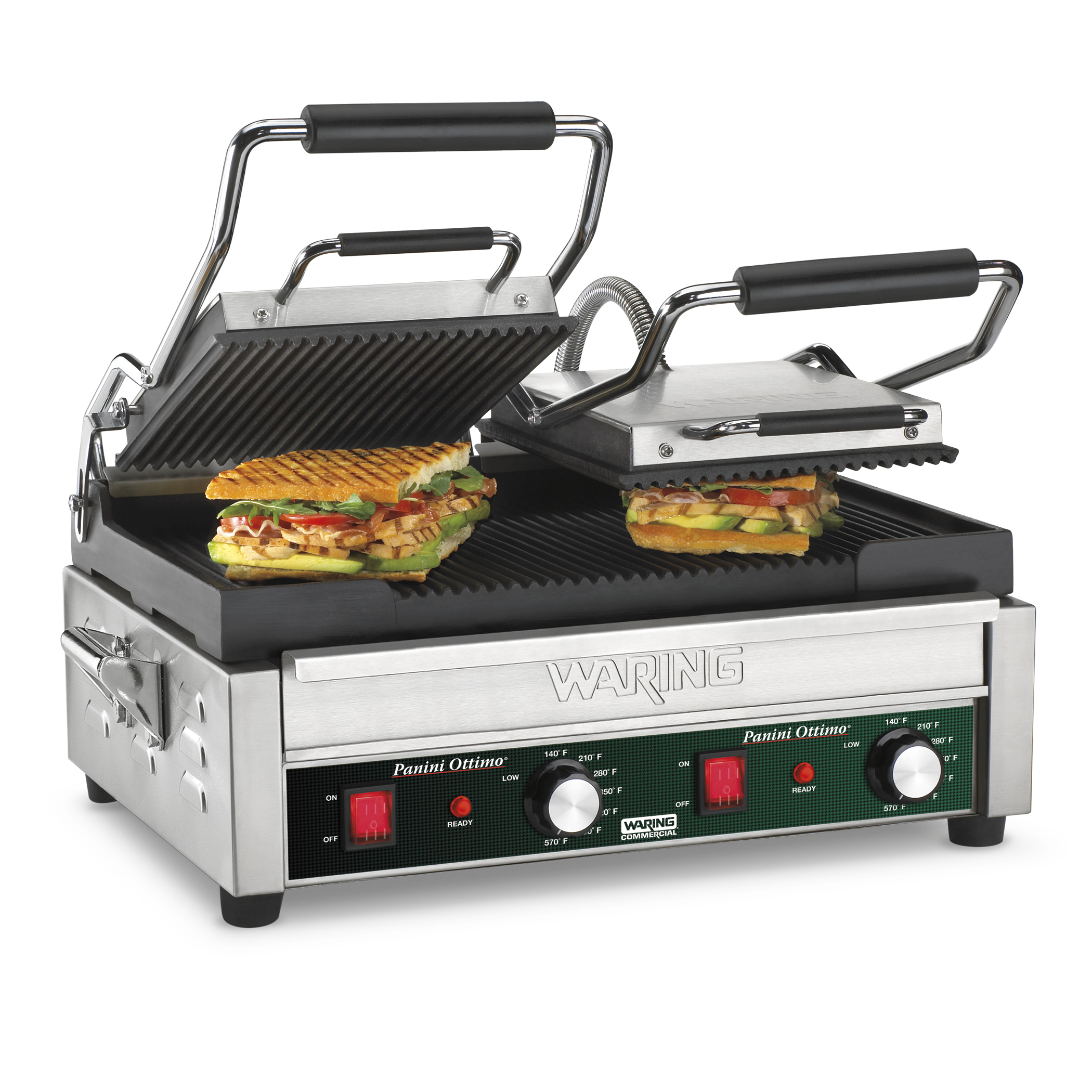 Double Ribbed Panini Grill, 17" x 9.5"