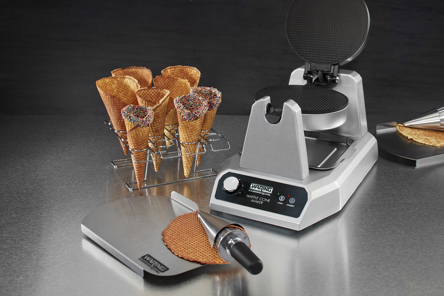 Large Waffle Cone Rolling and Forming Tool