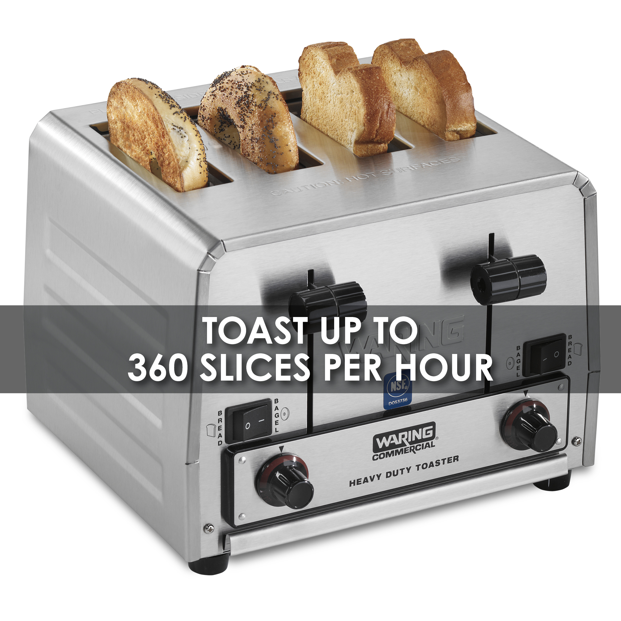 Heavy-Duty 4-Slot Switchable Bread and Bagel Toaster, 240 Volt