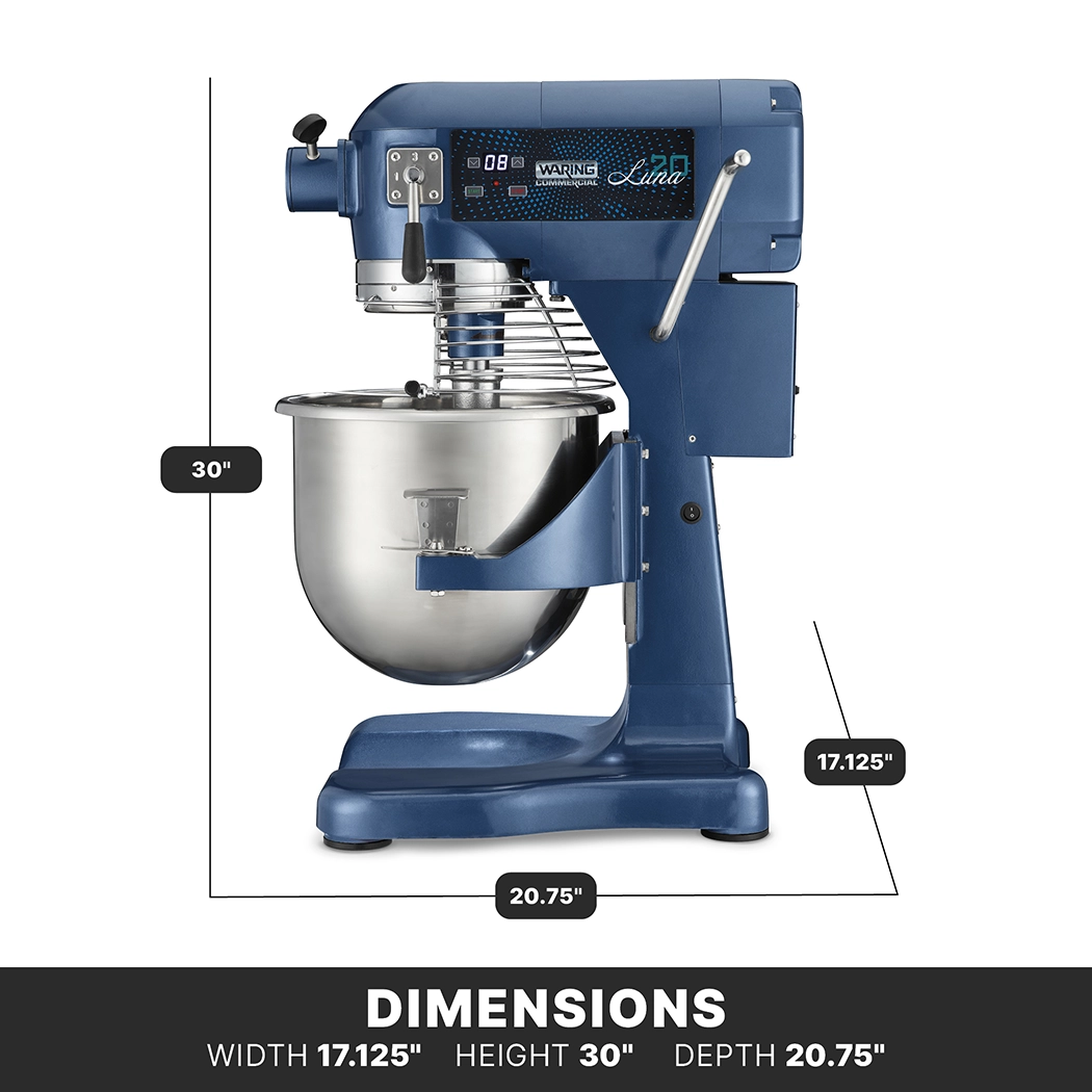 Luna 20-Quart Planetary Mixer with Integrated Timer