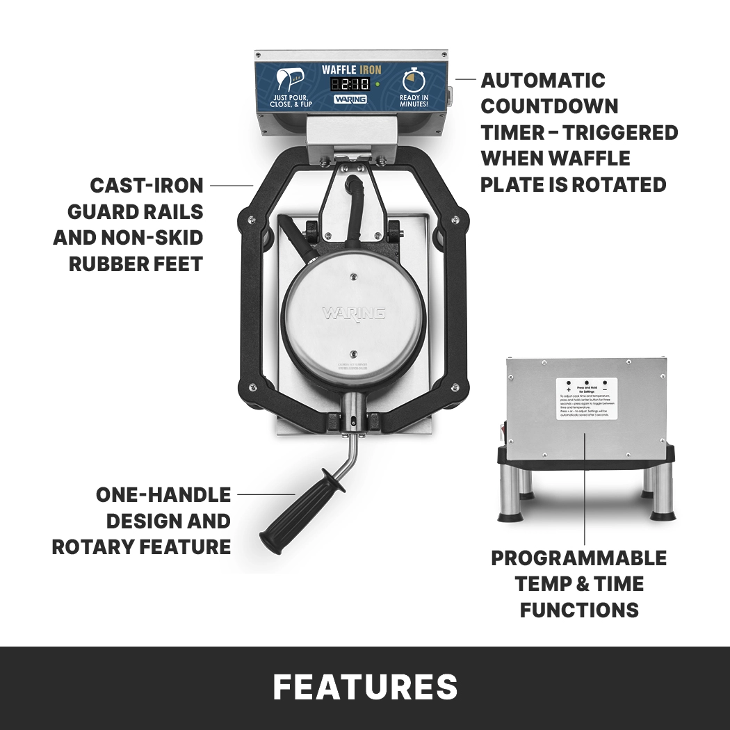 Heavy-Duty Cast-Iron Belgian Waffle Maker