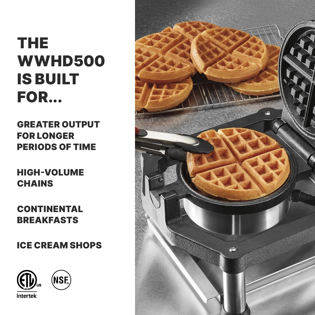 Heavy-Duty Cast-Iron Belgian Waffle Maker