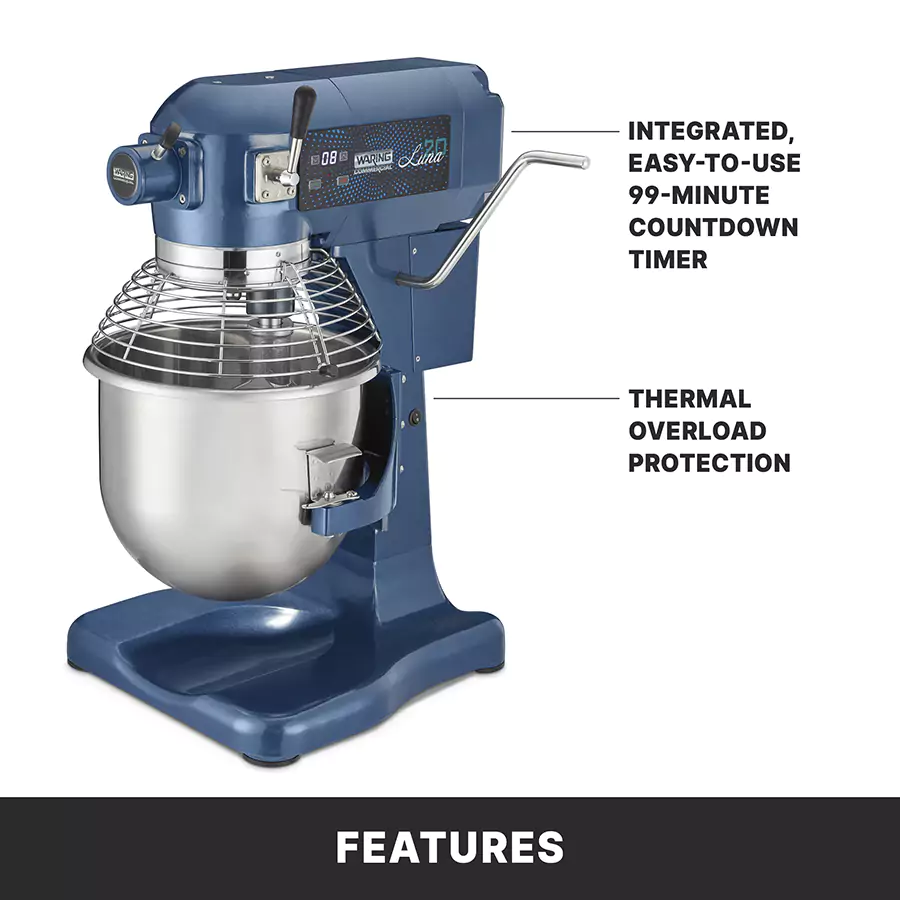 Luna 20-Quart Planetary Mixer with Integrated Timer