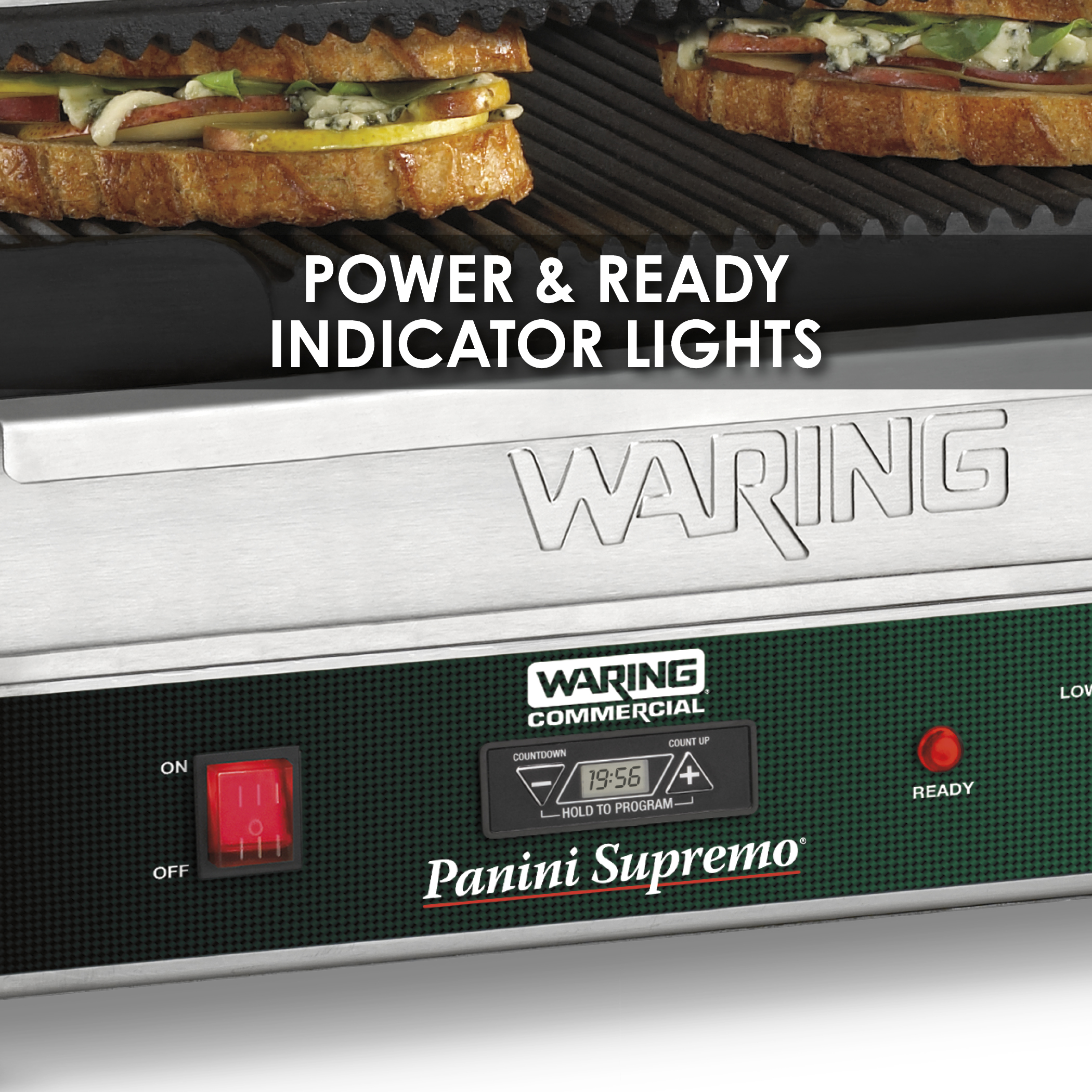 Ribbed Panini Grill with Timer, 14.5" x 11", 208 Volt