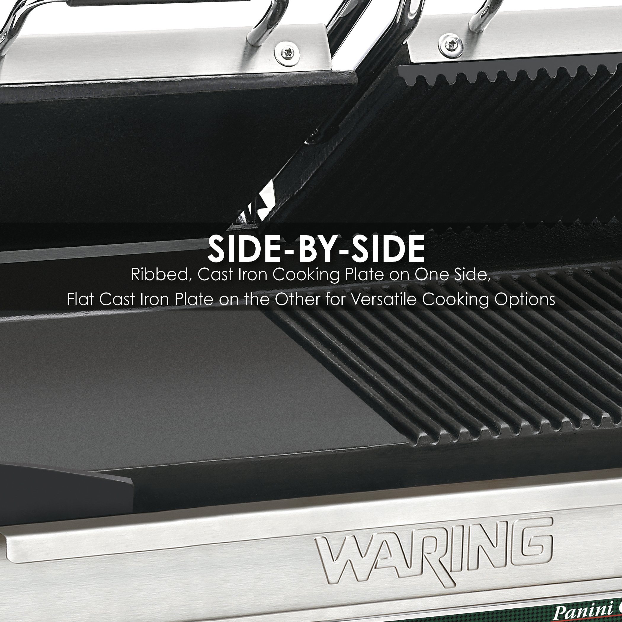 Double Flat Panini Grill, 17" x 9.5", 240 Volt