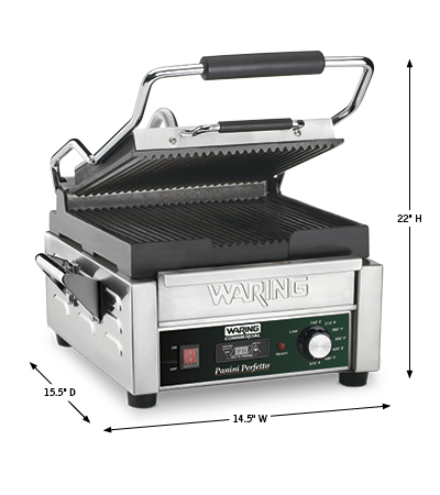 Ribbed Panini Grill with Timer, 9.75" x 9.25" image number 0
