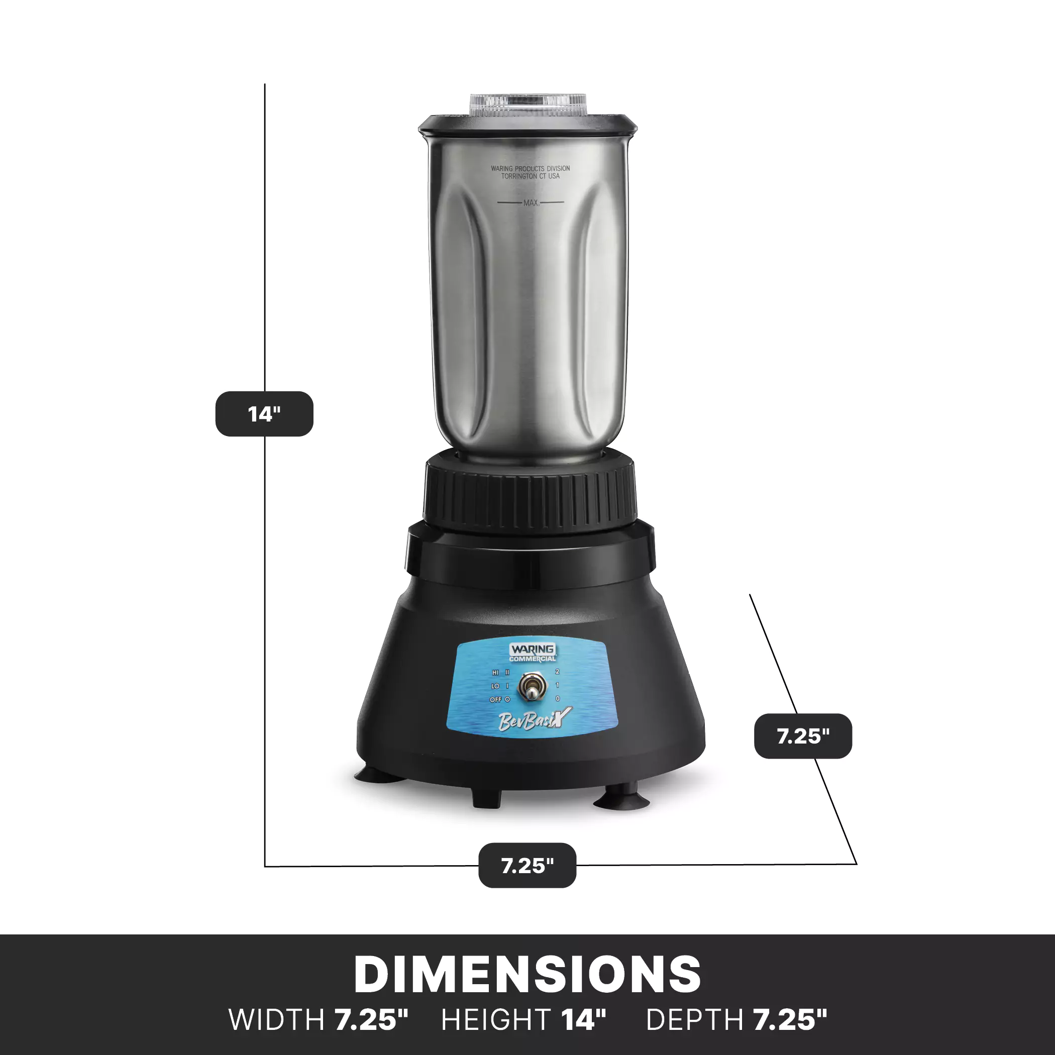 BevBasix™ Bar Blender | 32oz Stainless Steel | Waring