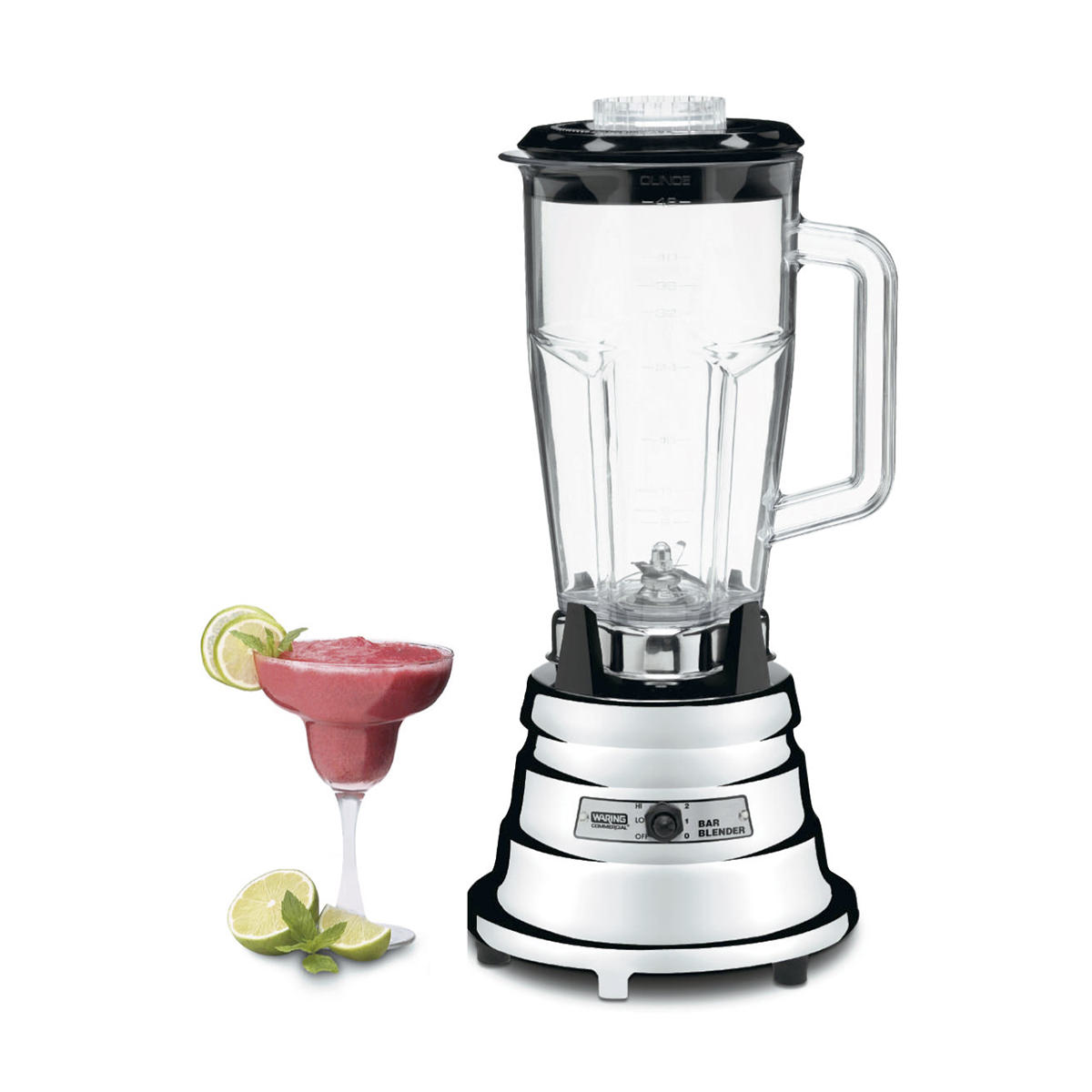 Basic 1/2 HP Chrome Bar Blender with 48 oz BPA-Free Copolyester Container – Made in the USA*