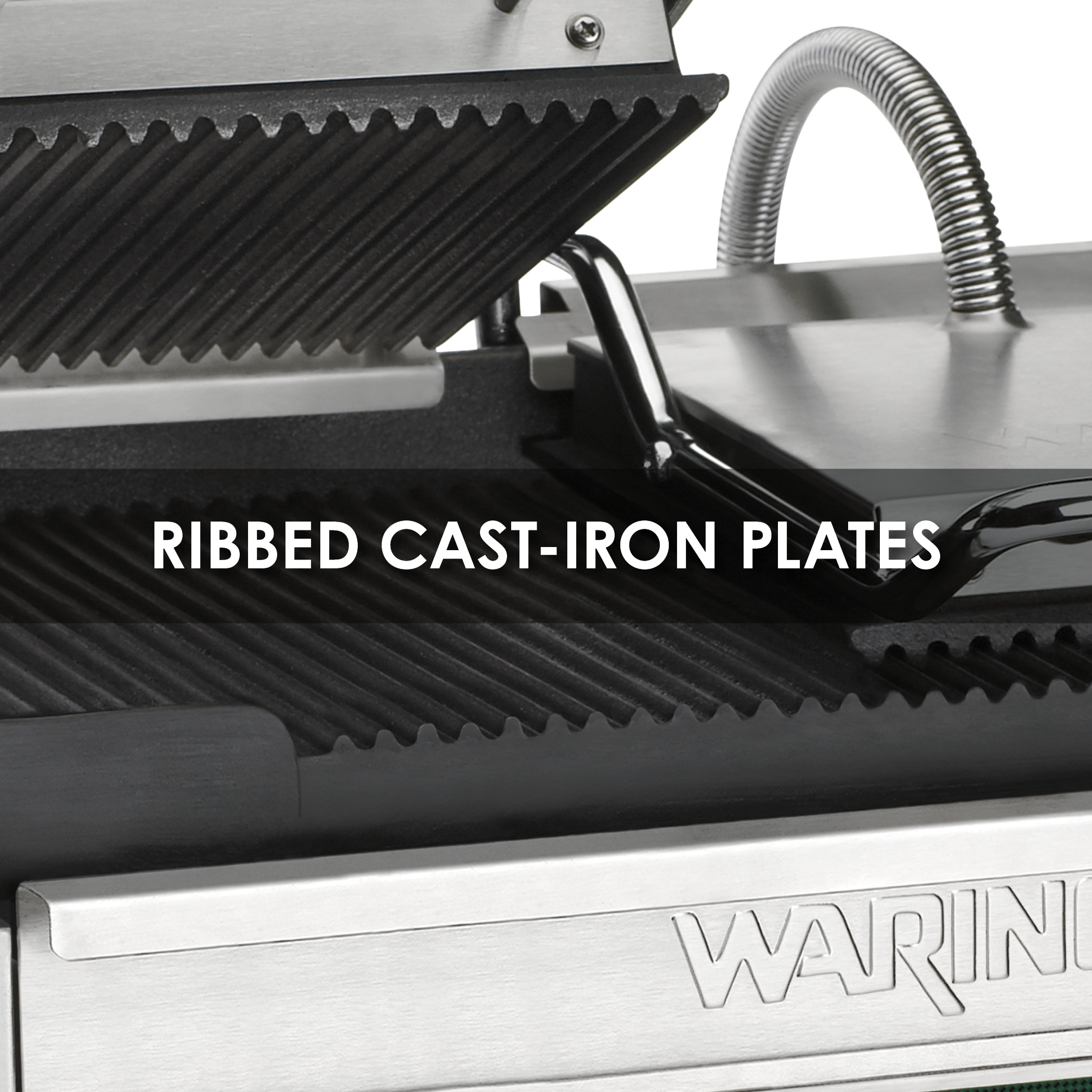 Double Ribbed Panini Grill, 17" x 9.5"
