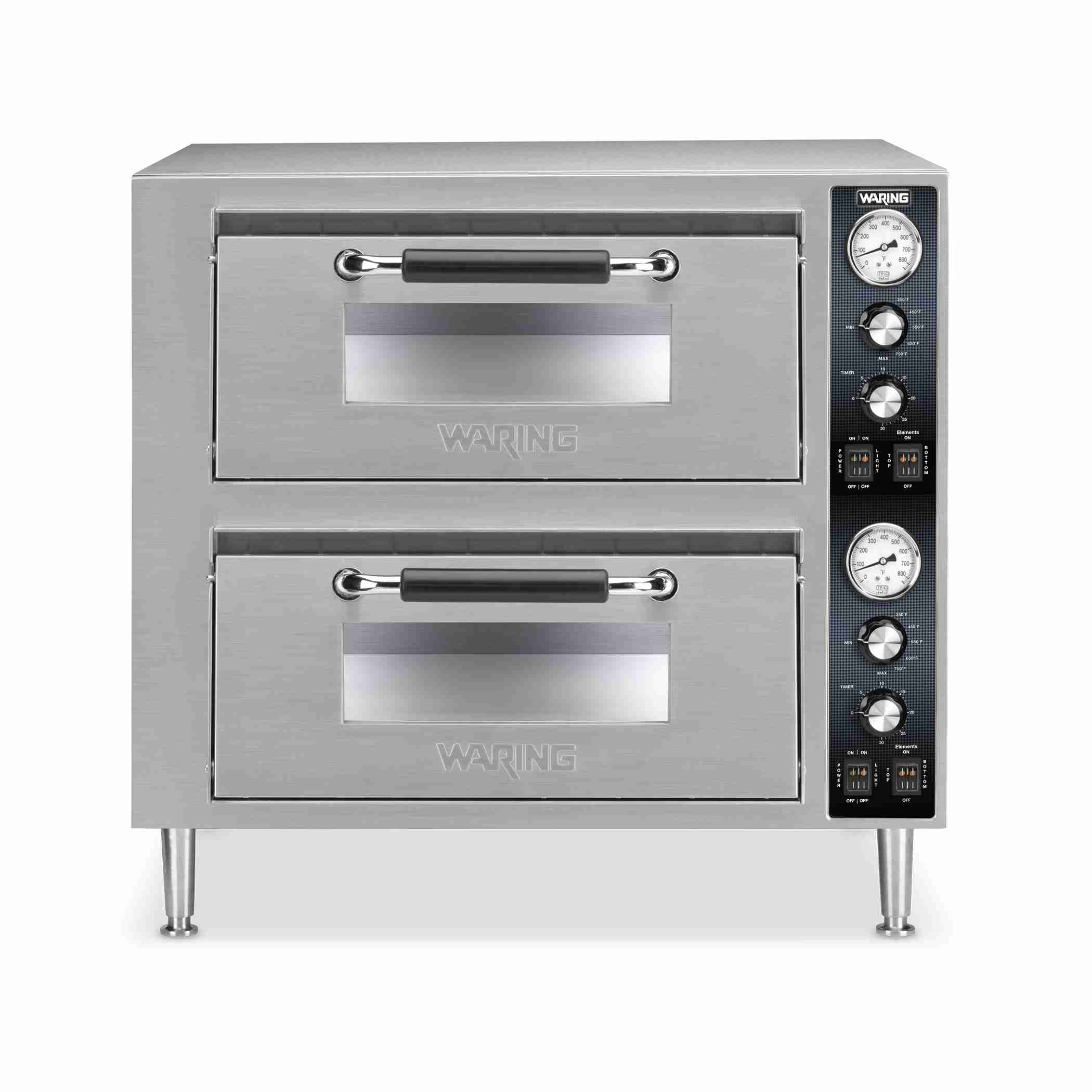 Double-Deck Pizza Oven Heavy-Duty, Dual Chamber Waring
