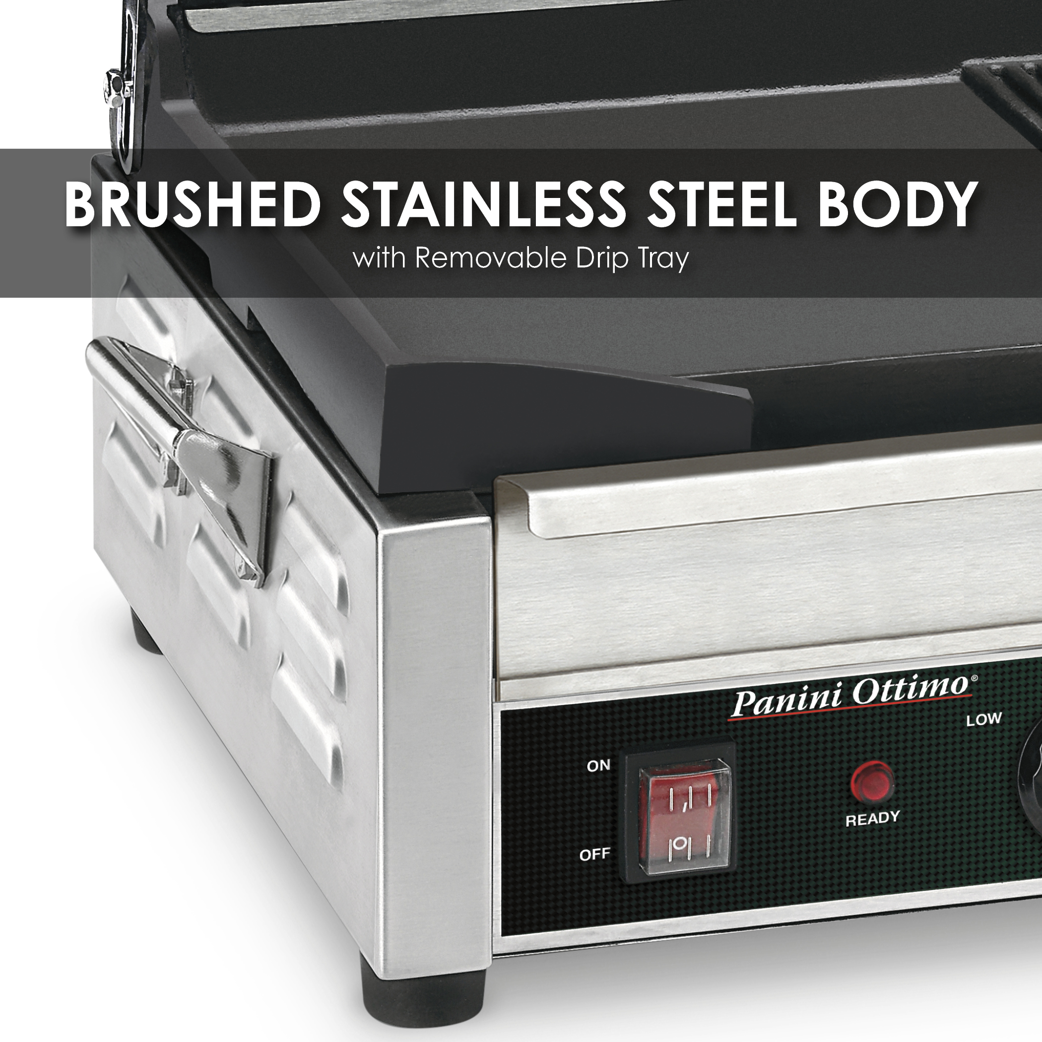 Double Flat Panini Grill, 17" x 9.5", 240 Volt