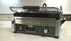 Double Flat Panini Grill, 17" x 9.5", 240 Volt