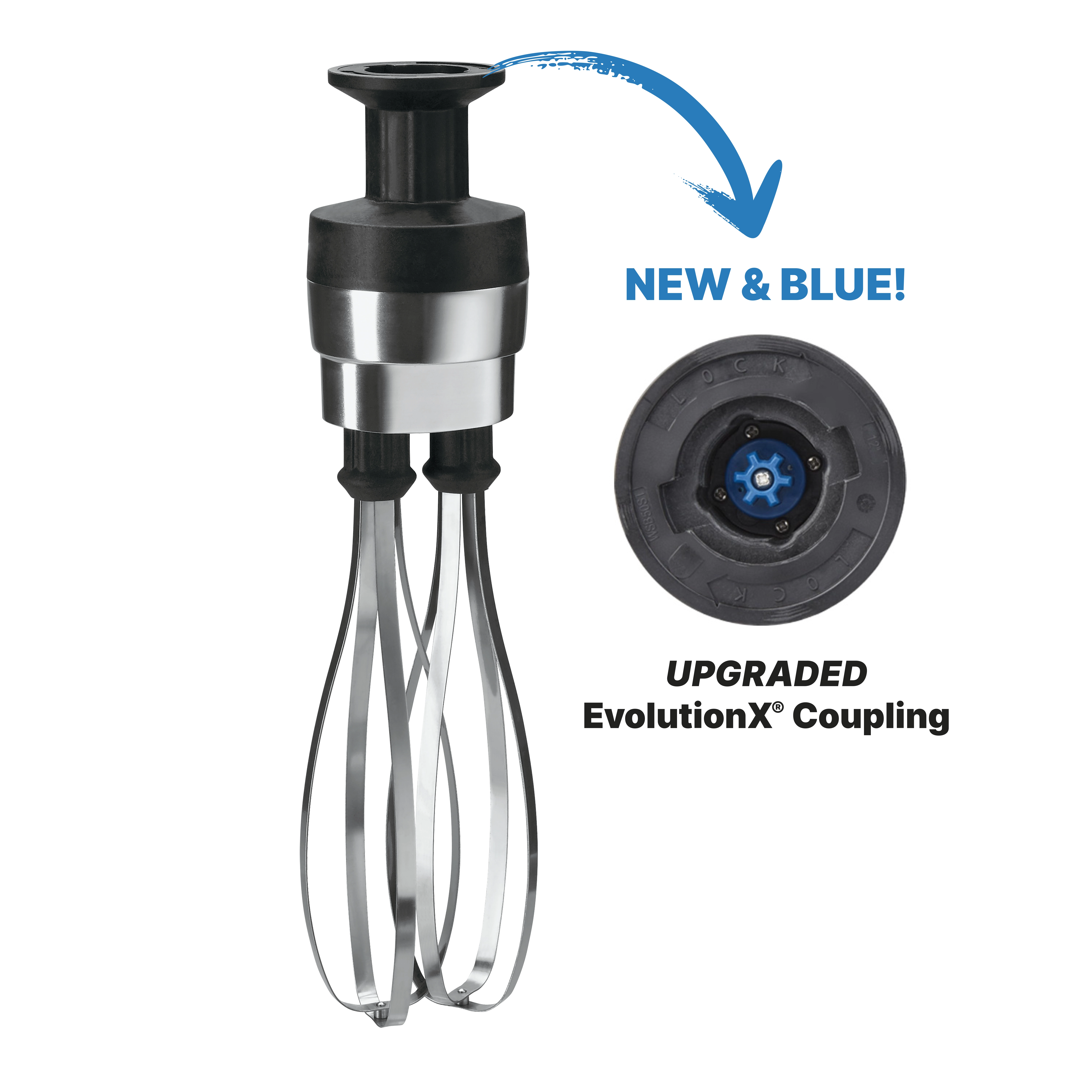10" Stainless Steel Whisk Attachment (for Heavy-Duty Big Stix EvolutionX Immersion Blenders)