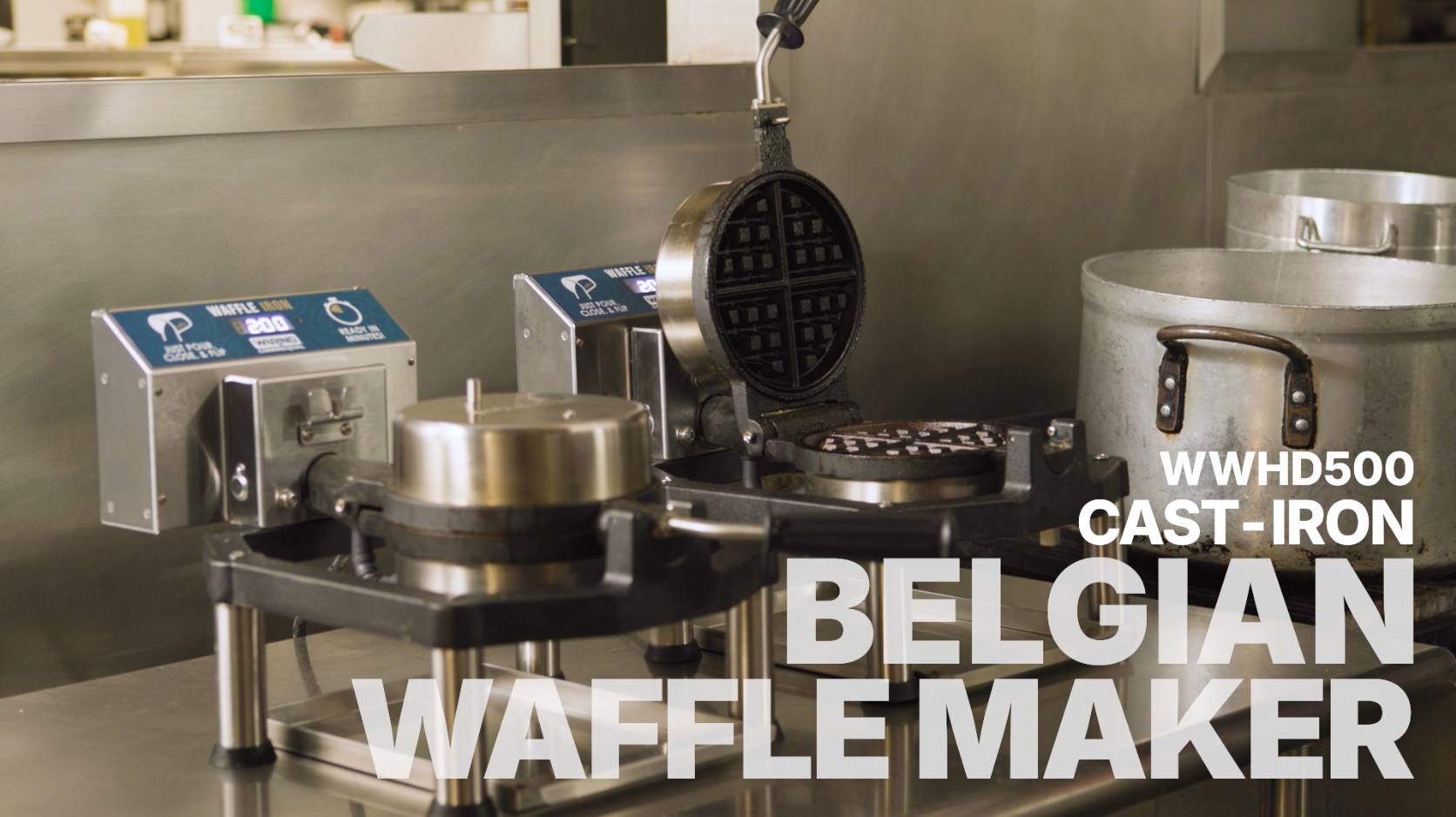 Heavy-Duty Cast-Iron Belgian Waffle Maker
